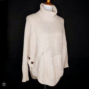 Angel of the North Crochet Turtleneck Sweater Poncho
